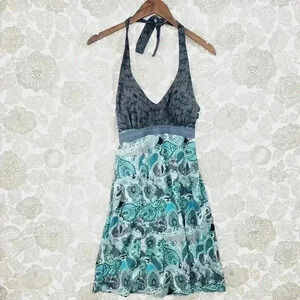 Athleta Halter Fit & Flare Women's Midi Dress 2 Paisley Unlined 1495